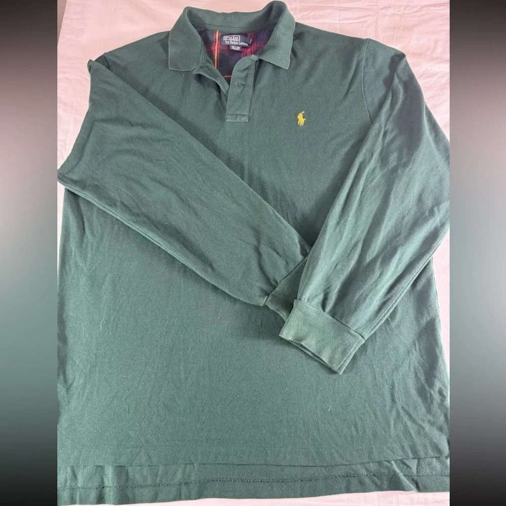 Polo Ralph Lauren single stitch long sleeve Polo Shirt Size XXL Cotton